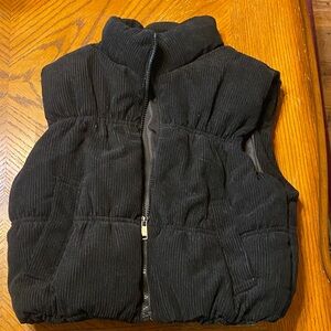 Iris Black Corduroy Kids Vest - boutique